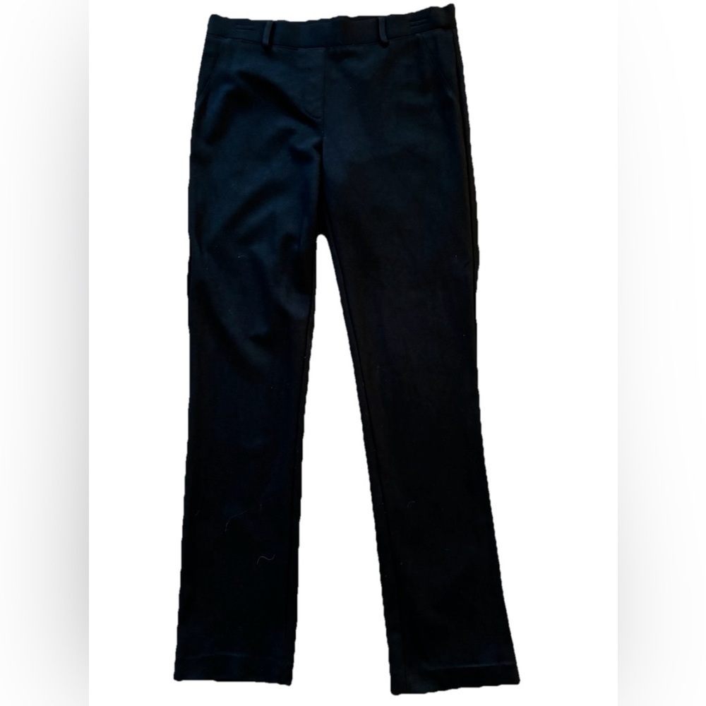 Express Mid Rise Pull On Straight Leg Stretch Ponte Trouser Pants Black Small
